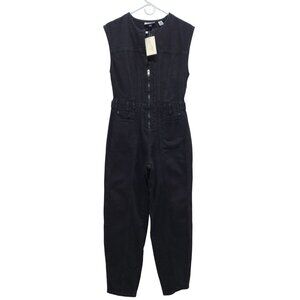 Universal Thread Womens Black Denim Sleeveless Jumpsuit Size 2  Overalls